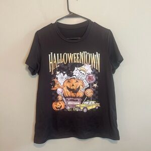 NWOT Halloween Women‎ Graphic Ghost Short Sleeve Crew Neck T-Shirt Black Size S